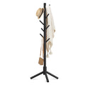 Haddockway Wooden Coat Rack Stand with 8 Hooks New Zealand Pine 3 Adjustable Coat Standing Tree Easy Assembly for Coats, Hats, Scarves and Handbags for Entryway, Hallway, Bedroom, Office