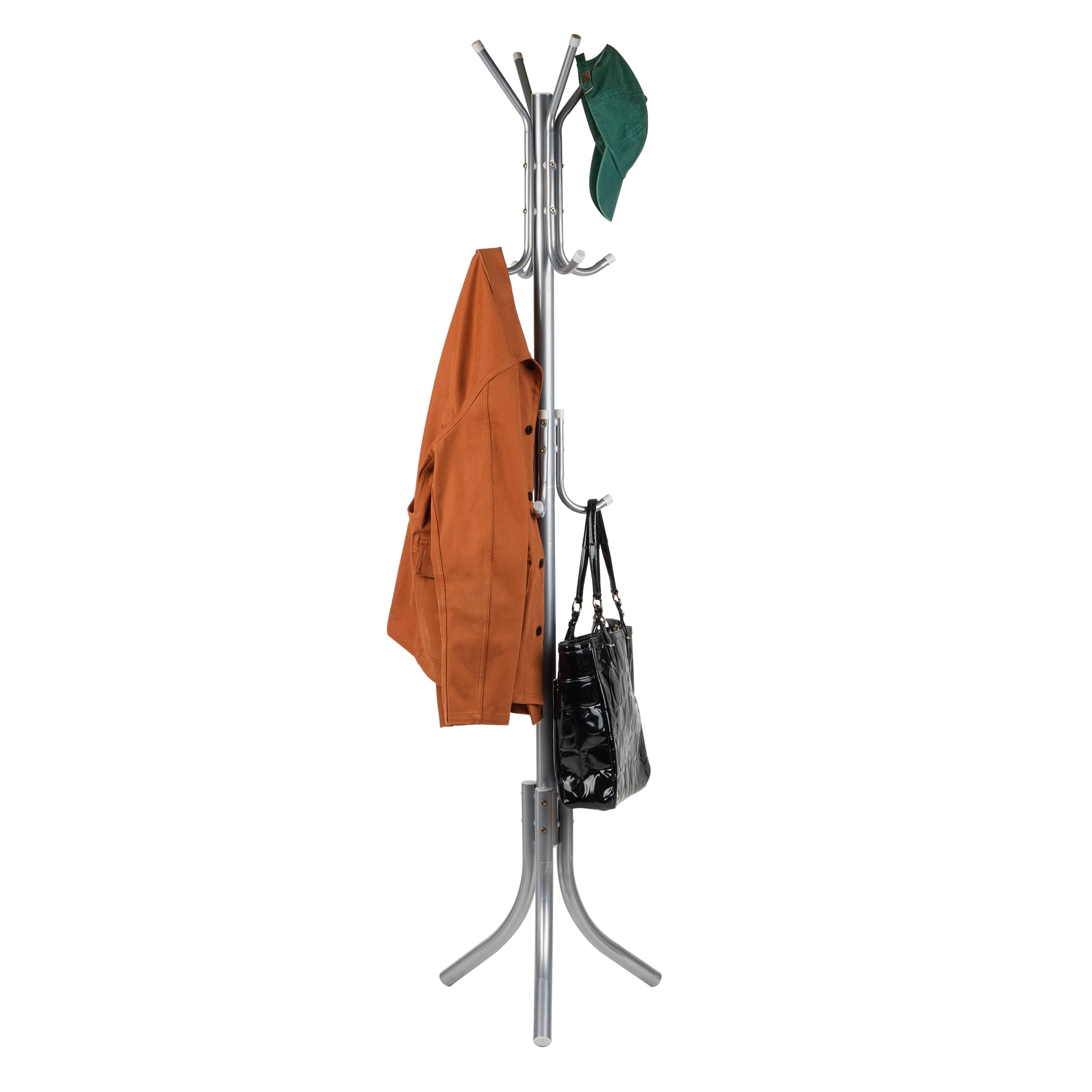 Mind Reader Freestanding Coat Rack, Multi-Tier Organizer for Office and Entryway, Metal, Black