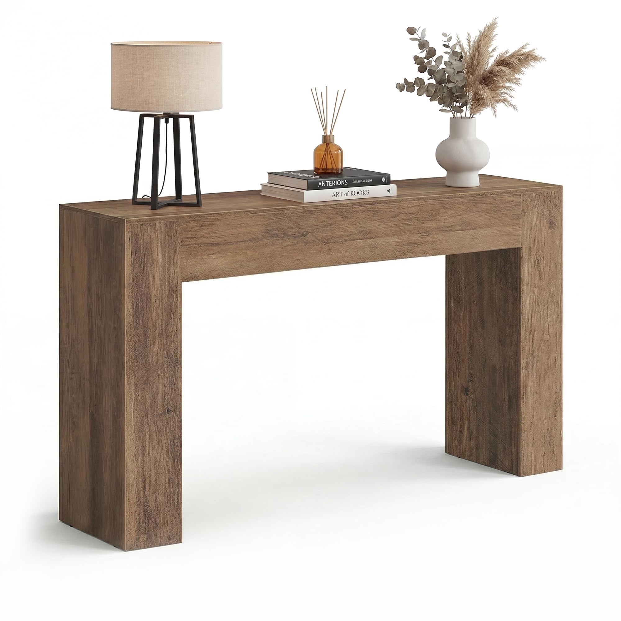 VASAGLE Entryway Table, Long Console Table, Thick Tabletop, Farmhouse Style, for Hallway, Behind the Couch, Living Room, Foyer, Easy Assembly, 11.8 x 63 x 31.5 Inches, Chestnut Brown ULNT147KX01S