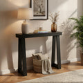 Plank+Beam Solid Wood Console Table, 46 Inch, Sofa Table, Narrow Entryway Table for Hallway, Behind The Couch, Living Room, Foyer, Easy Assembly, Black